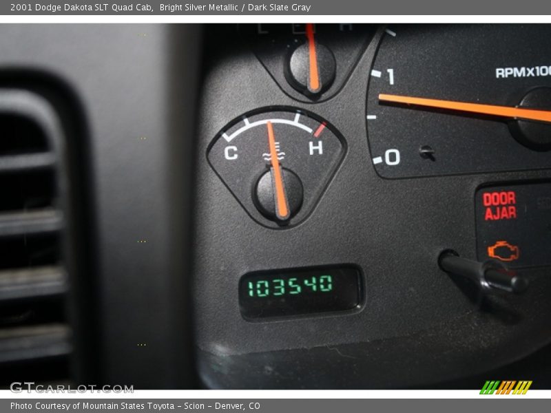 Bright Silver Metallic / Dark Slate Gray 2001 Dodge Dakota SLT Quad Cab