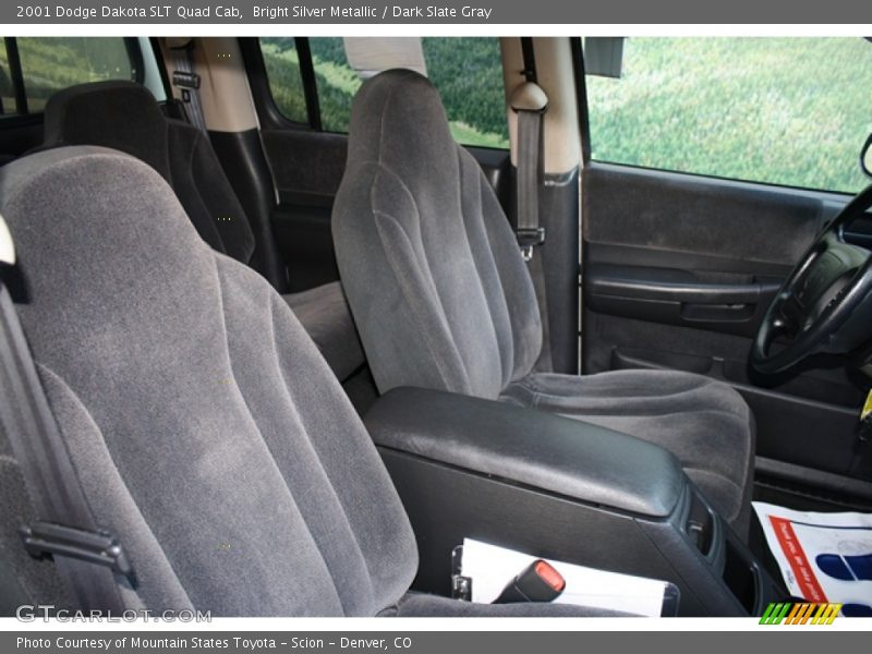 Bright Silver Metallic / Dark Slate Gray 2001 Dodge Dakota SLT Quad Cab