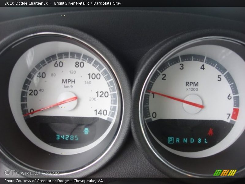 Bright Silver Metallic / Dark Slate Gray 2010 Dodge Charger SXT