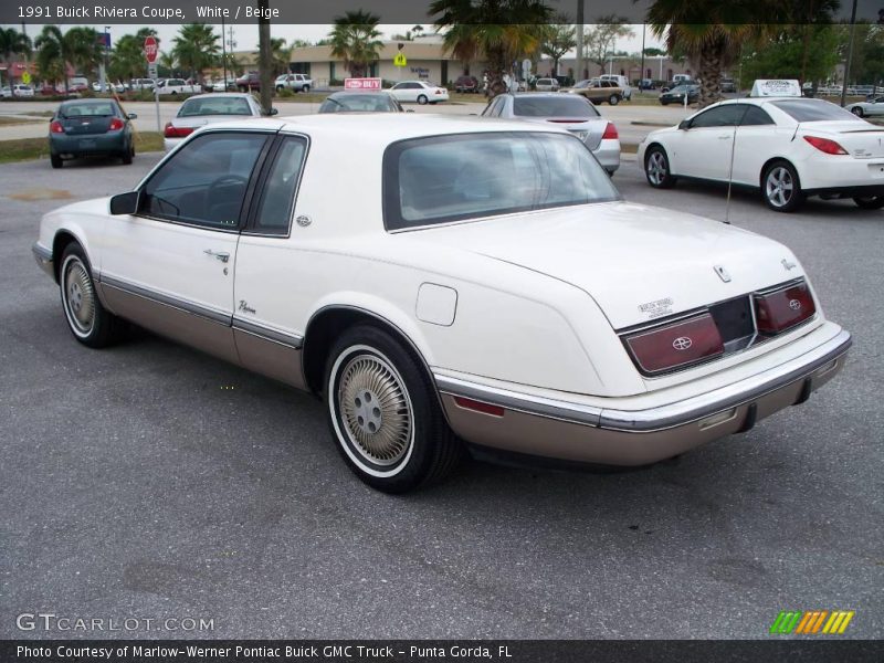 White / Beige 1991 Buick Riviera Coupe