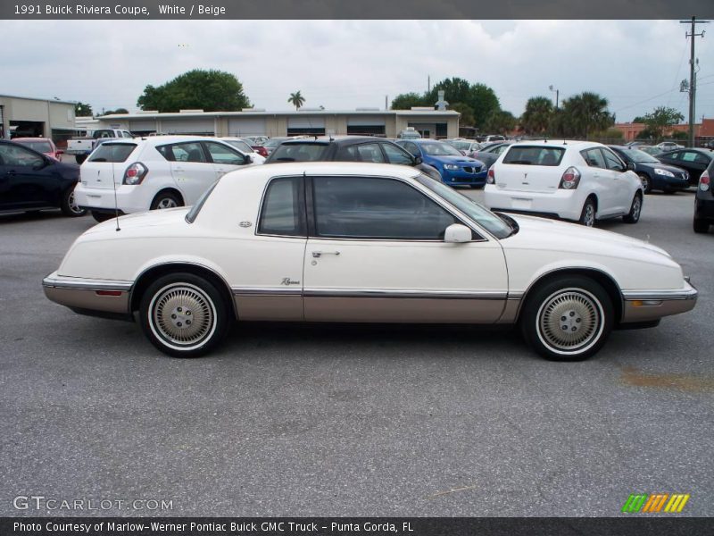 White / Beige 1991 Buick Riviera Coupe