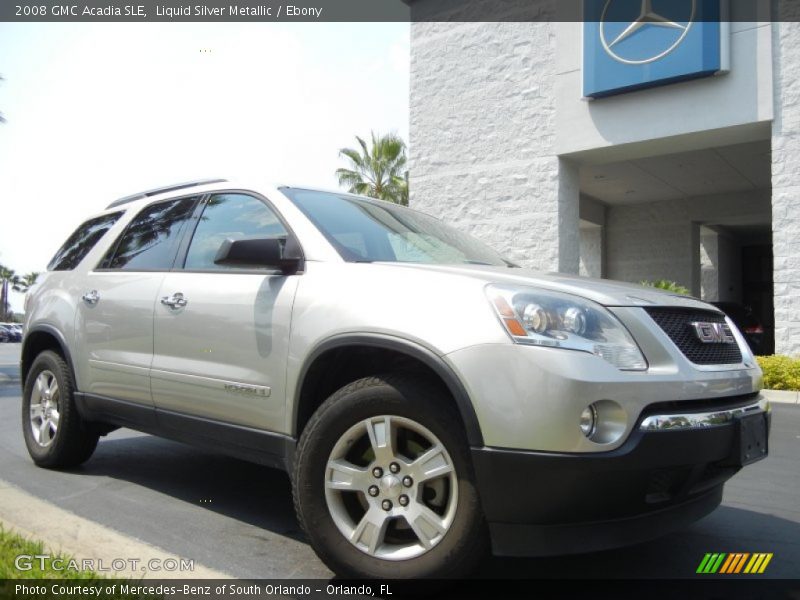 Liquid Silver Metallic / Ebony 2008 GMC Acadia SLE