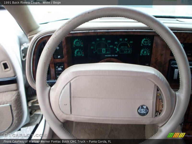 White / Beige 1991 Buick Riviera Coupe