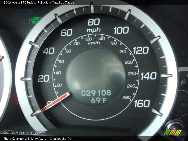 Palladium Metallic / Taupe 2009 Acura TSX Sedan