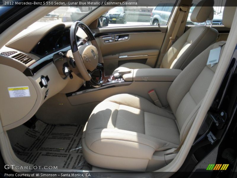 Lunar Blue Metallic / Cashmere/Savanna 2012 Mercedes-Benz S 550 Sedan