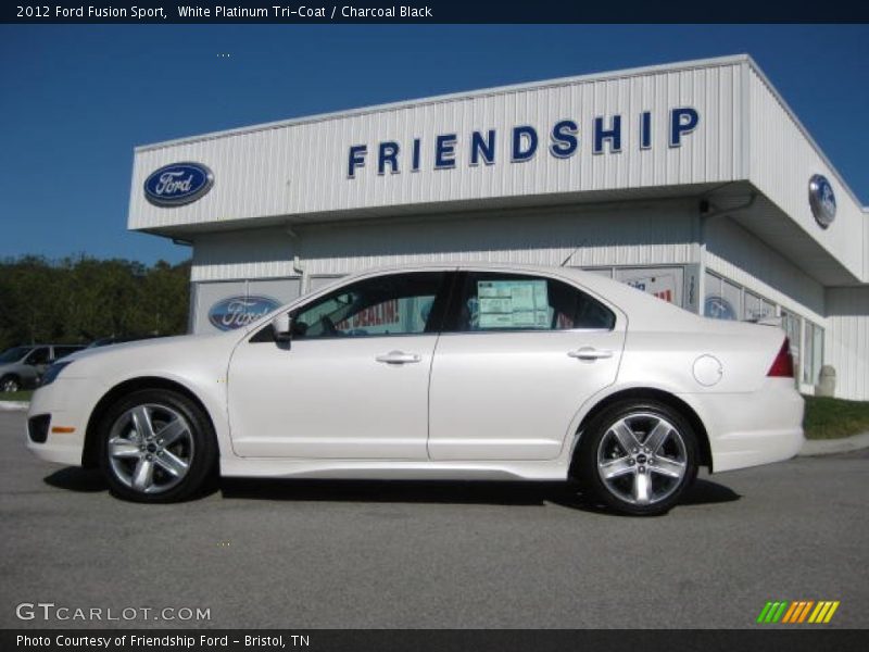 White Platinum Tri-Coat / Charcoal Black 2012 Ford Fusion Sport
