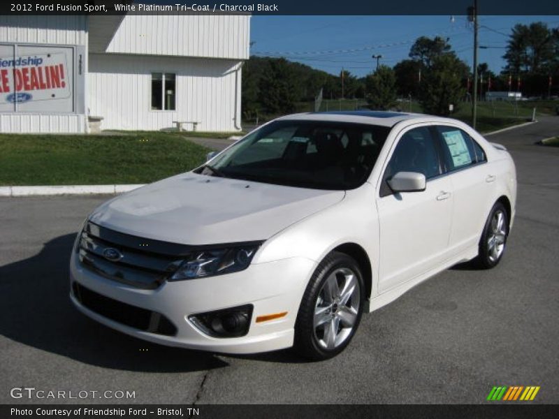 White Platinum Tri-Coat / Charcoal Black 2012 Ford Fusion Sport