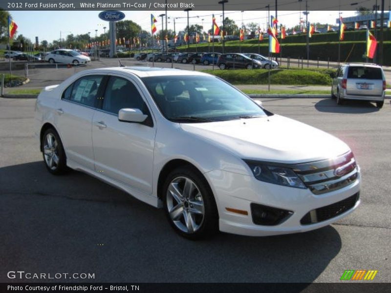 White Platinum Tri-Coat / Charcoal Black 2012 Ford Fusion Sport