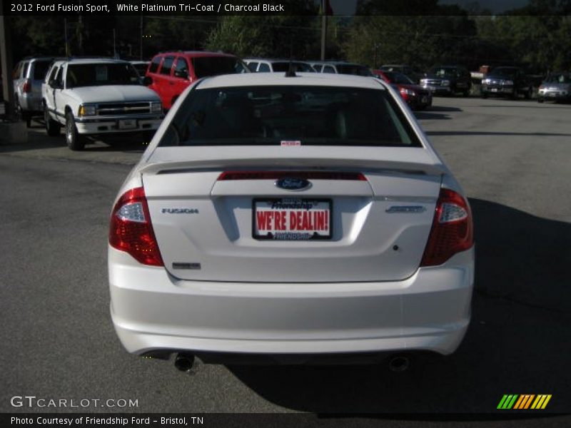 White Platinum Tri-Coat / Charcoal Black 2012 Ford Fusion Sport