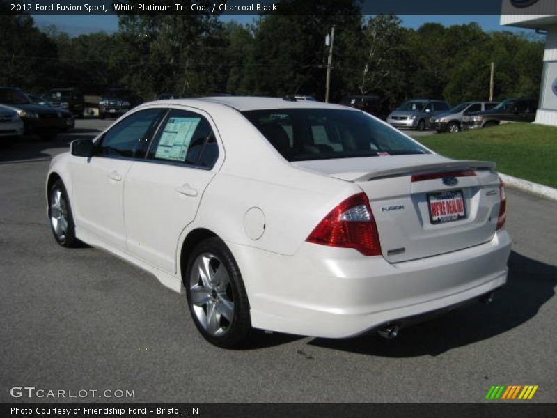 White Platinum Tri-Coat / Charcoal Black 2012 Ford Fusion Sport