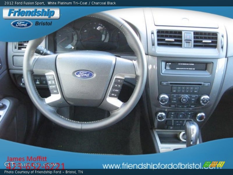 White Platinum Tri-Coat / Charcoal Black 2012 Ford Fusion Sport