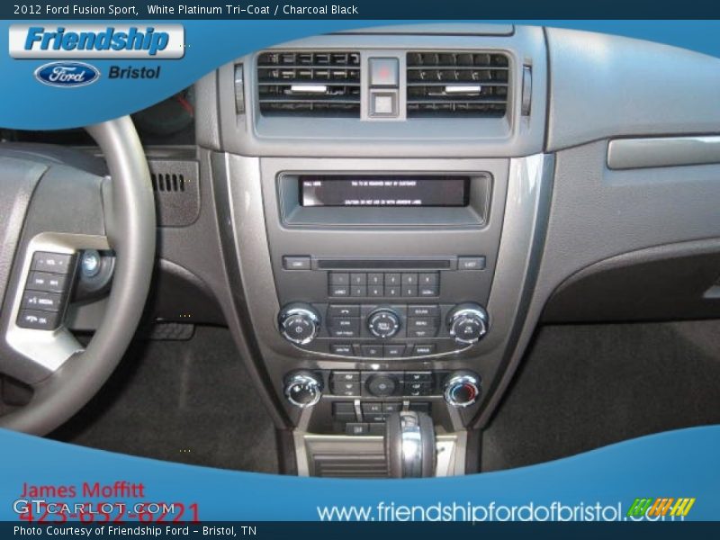 White Platinum Tri-Coat / Charcoal Black 2012 Ford Fusion Sport