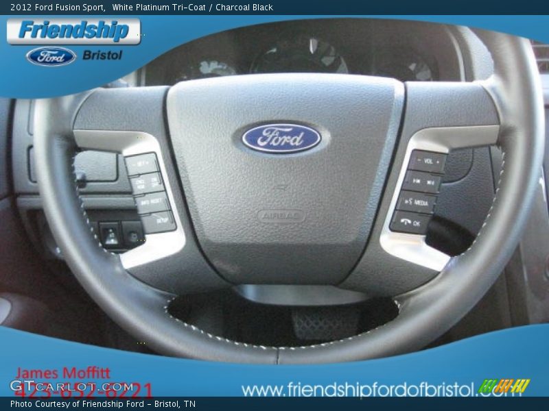 White Platinum Tri-Coat / Charcoal Black 2012 Ford Fusion Sport