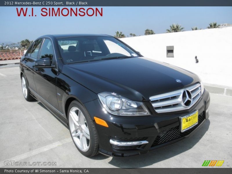 Black / Black 2012 Mercedes-Benz C 250 Sport