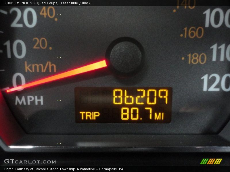 Laser Blue / Black 2006 Saturn ION 2 Quad Coupe