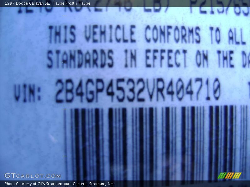 Taupe Frost / Taupe 1997 Dodge Caravan SE