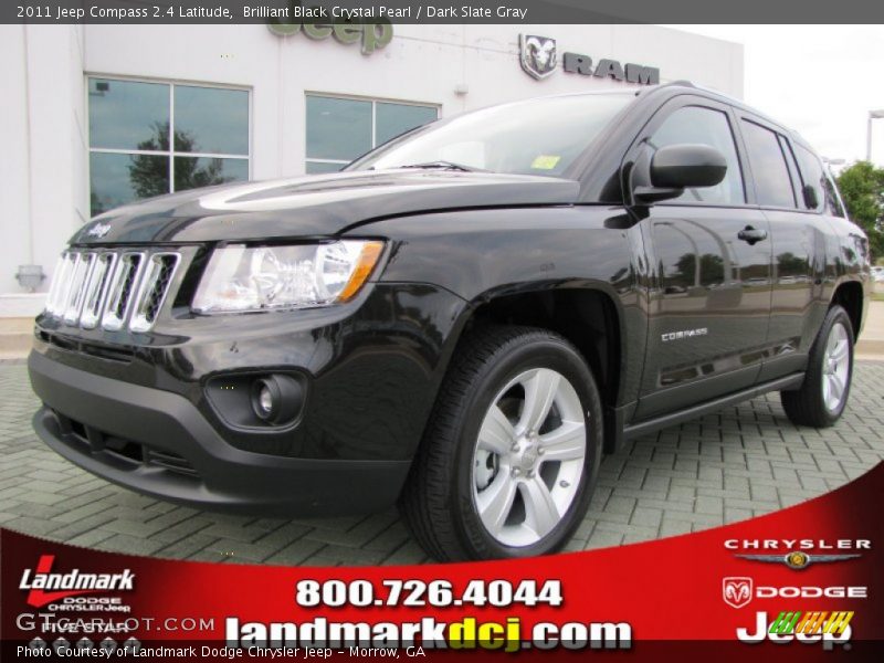 Brilliant Black Crystal Pearl / Dark Slate Gray 2011 Jeep Compass 2.4 Latitude