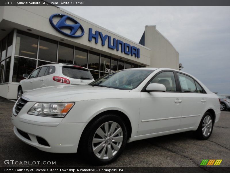 Pearl White / Camel 2010 Hyundai Sonata GLS