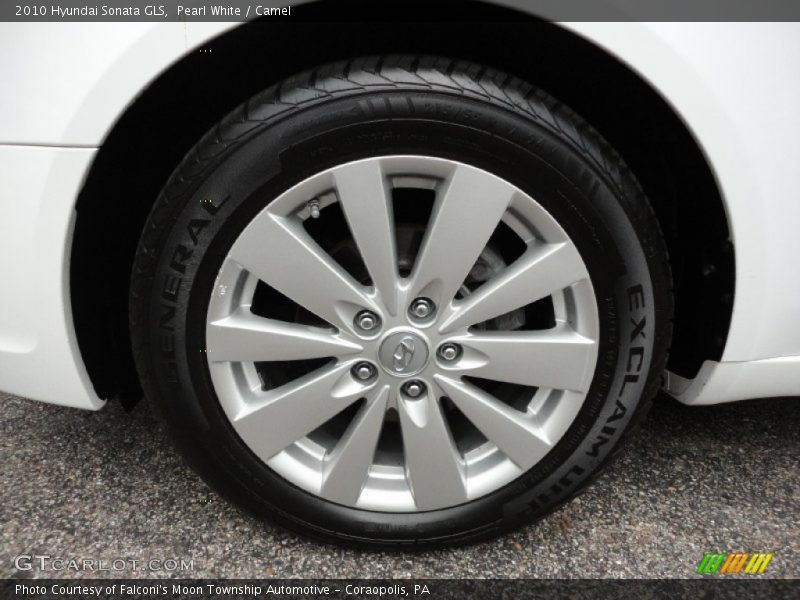 Pearl White / Camel 2010 Hyundai Sonata GLS