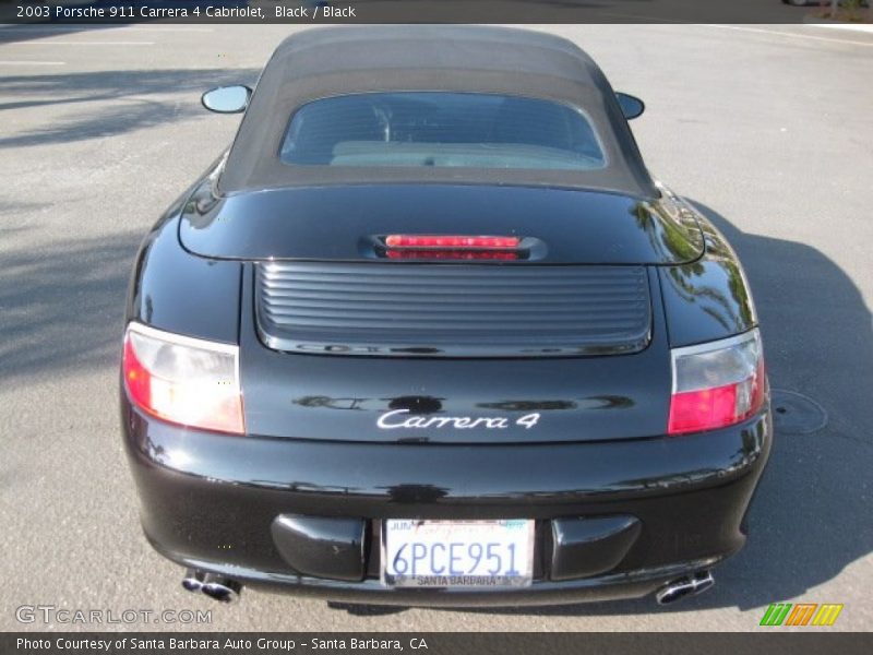 Black / Black 2003 Porsche 911 Carrera 4 Cabriolet