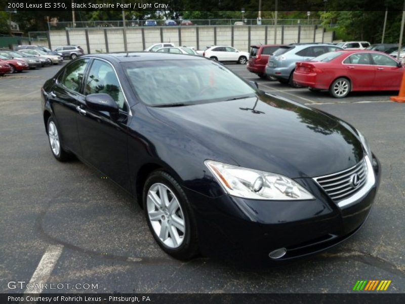 Black Sapphire Pearl / Light Gray 2008 Lexus ES 350