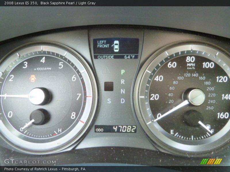 Black Sapphire Pearl / Light Gray 2008 Lexus ES 350