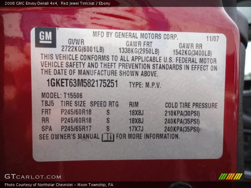 Red Jewel Tintcoat / Ebony 2008 GMC Envoy Denali 4x4