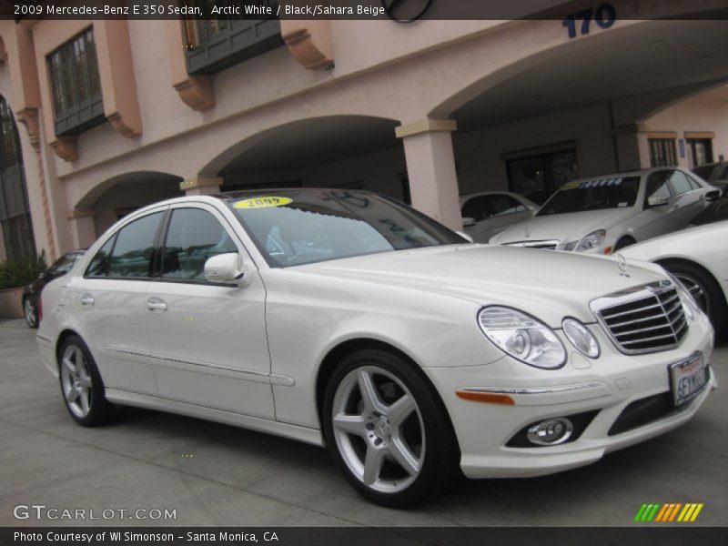 Arctic White / Black/Sahara Beige 2009 Mercedes-Benz E 350 Sedan