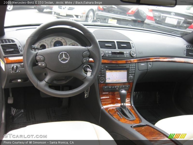 Arctic White / Black/Sahara Beige 2009 Mercedes-Benz E 350 Sedan