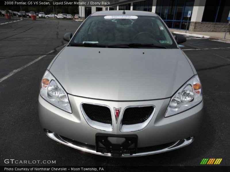 Liquid Silver Metallic / Ebony Black 2008 Pontiac G6 V6 Sedan