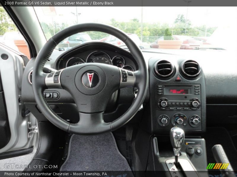 Liquid Silver Metallic / Ebony Black 2008 Pontiac G6 V6 Sedan