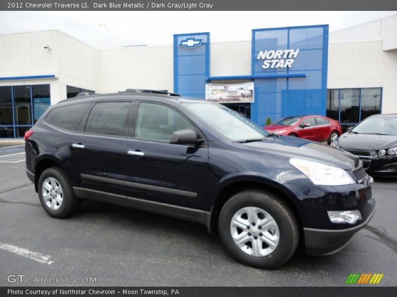 Dark Blue Metallic / Dark Gray/Light Gray 2012 Chevrolet Traverse LS
