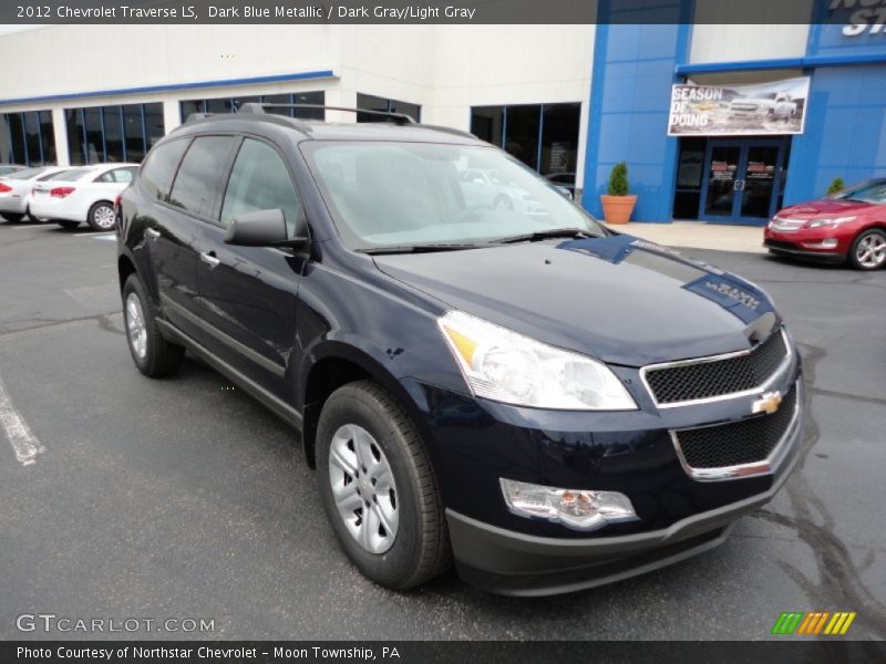 Dark Blue Metallic / Dark Gray/Light Gray 2012 Chevrolet Traverse LS