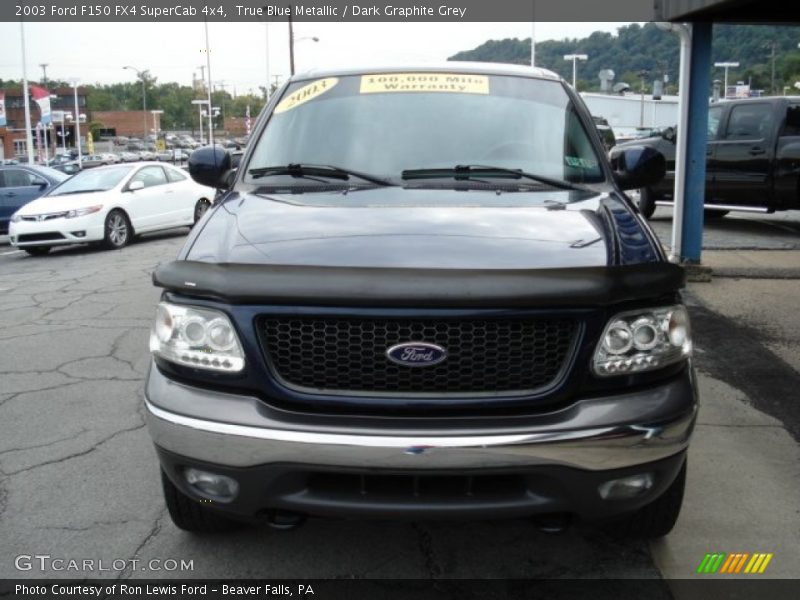 True Blue Metallic / Dark Graphite Grey 2003 Ford F150 FX4 SuperCab 4x4