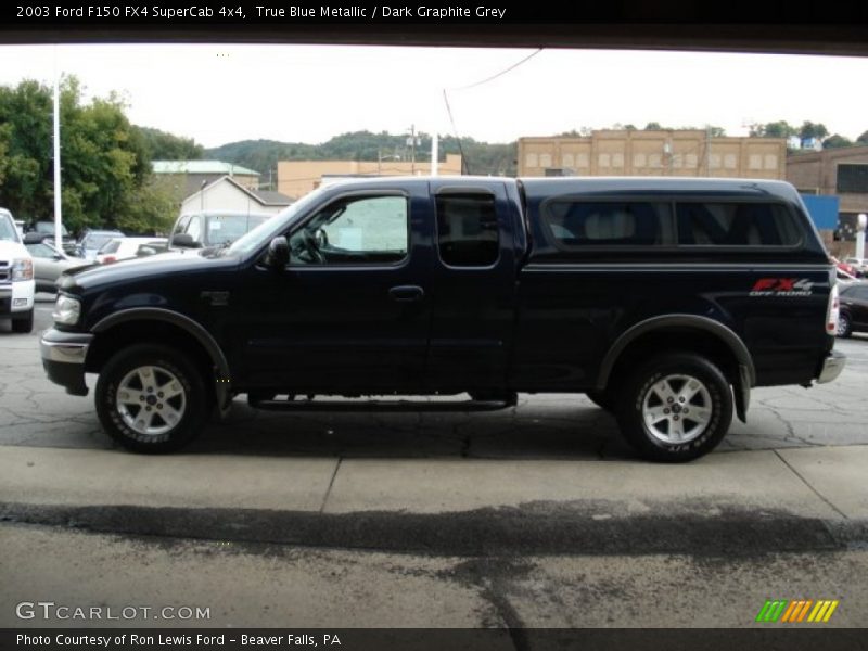 True Blue Metallic / Dark Graphite Grey 2003 Ford F150 FX4 SuperCab 4x4