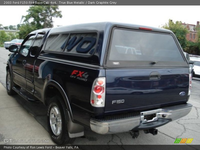 True Blue Metallic / Dark Graphite Grey 2003 Ford F150 FX4 SuperCab 4x4