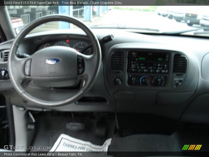 True Blue Metallic / Dark Graphite Grey 2003 Ford F150 FX4 SuperCab 4x4