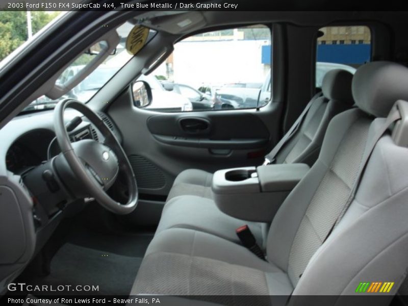 True Blue Metallic / Dark Graphite Grey 2003 Ford F150 FX4 SuperCab 4x4