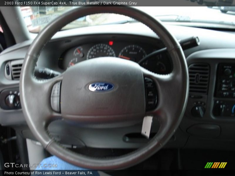 True Blue Metallic / Dark Graphite Grey 2003 Ford F150 FX4 SuperCab 4x4