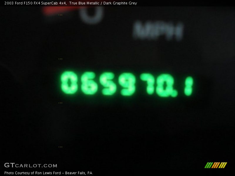 True Blue Metallic / Dark Graphite Grey 2003 Ford F150 FX4 SuperCab 4x4