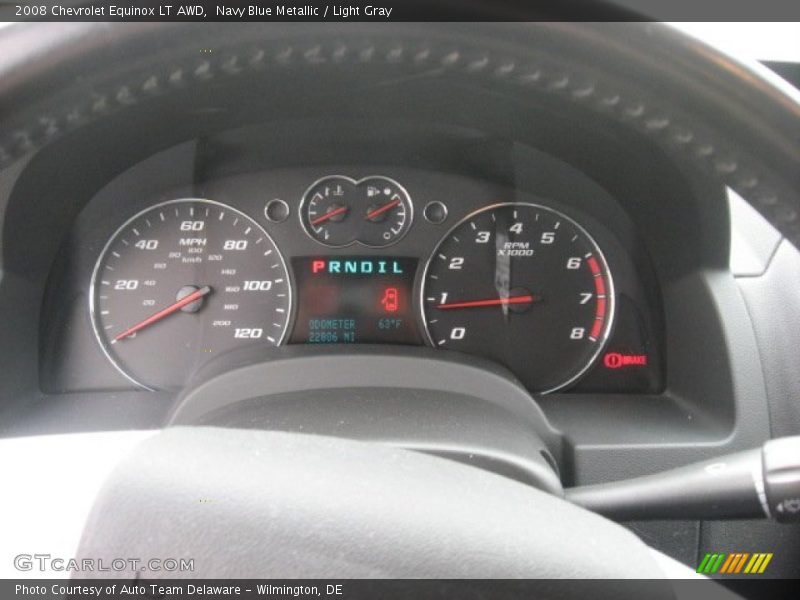 Navy Blue Metallic / Light Gray 2008 Chevrolet Equinox LT AWD