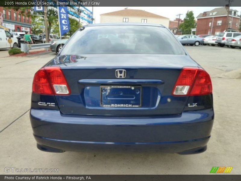 Eternal Blue Pearl / Gray 2005 Honda Civic LX Sedan