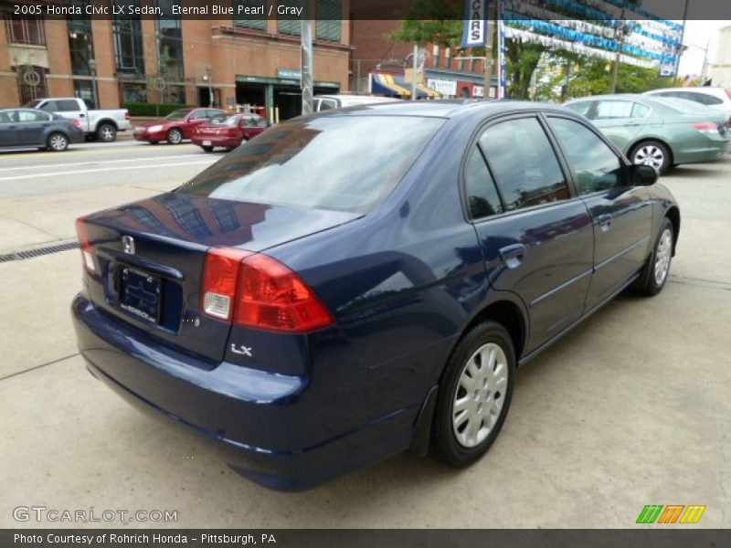 Eternal Blue Pearl / Gray 2005 Honda Civic LX Sedan