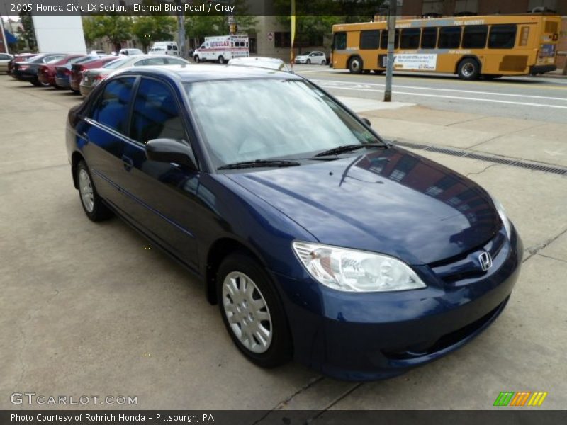 Eternal Blue Pearl / Gray 2005 Honda Civic LX Sedan