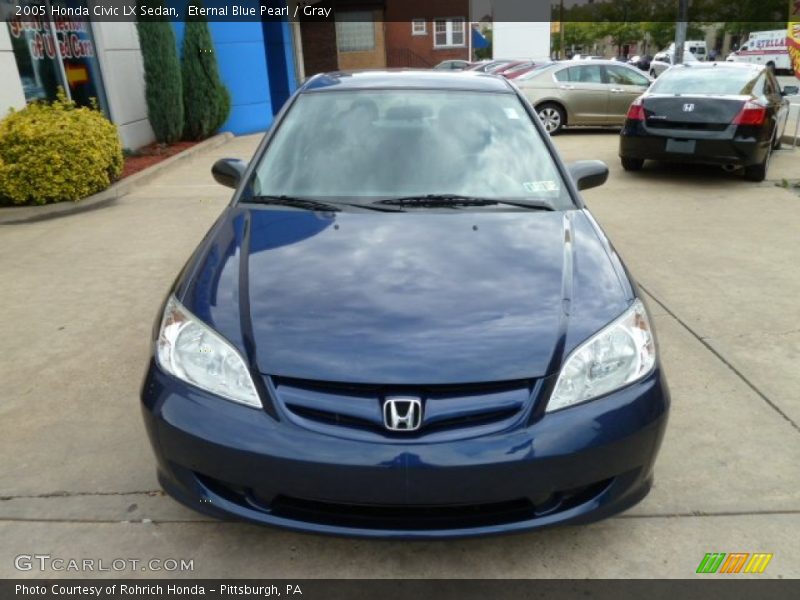 Eternal Blue Pearl / Gray 2005 Honda Civic LX Sedan