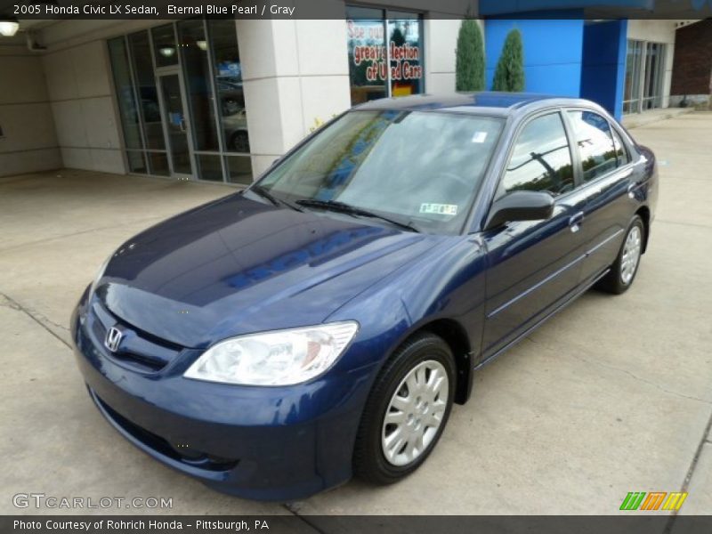 Eternal Blue Pearl / Gray 2005 Honda Civic LX Sedan