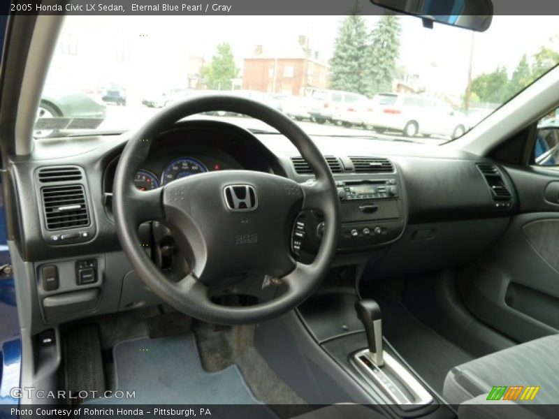 Eternal Blue Pearl / Gray 2005 Honda Civic LX Sedan