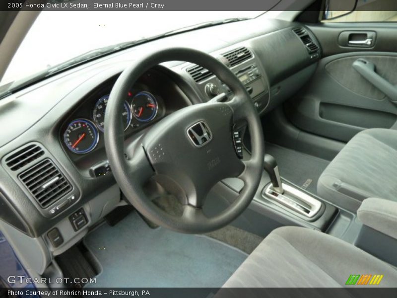 Eternal Blue Pearl / Gray 2005 Honda Civic LX Sedan