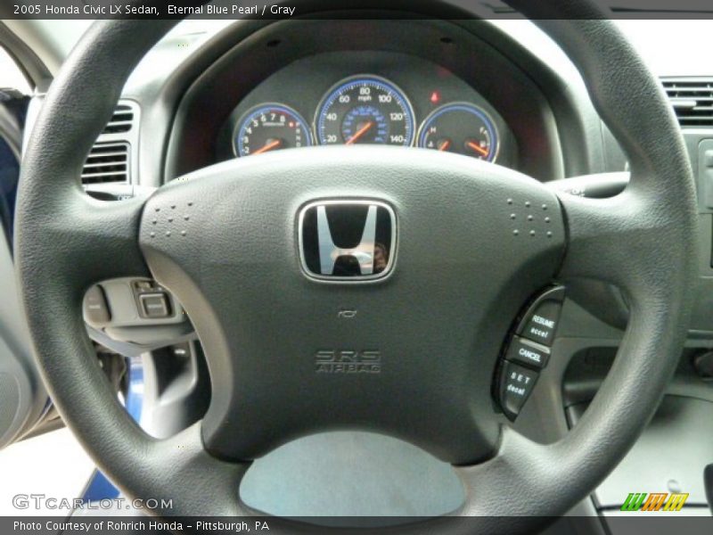 Eternal Blue Pearl / Gray 2005 Honda Civic LX Sedan