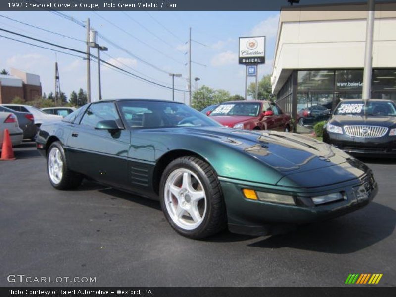 Polo Green Metallic / Tan 1992 Chevrolet Corvette Coupe